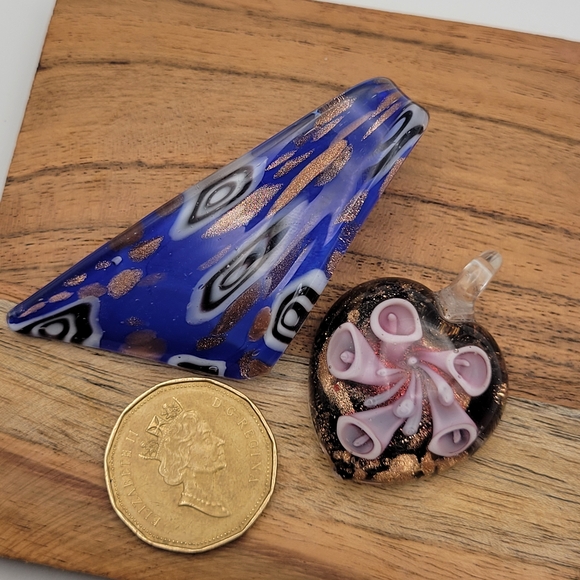 Murano Glass Handblown Pendant Lot of 2 - Picture 4 of 7